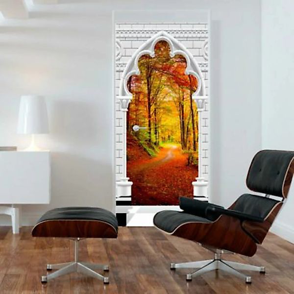 artgeist Türtapete Photo wallpaper - Gothic Arch and forest in atumn I mehr günstig online kaufen