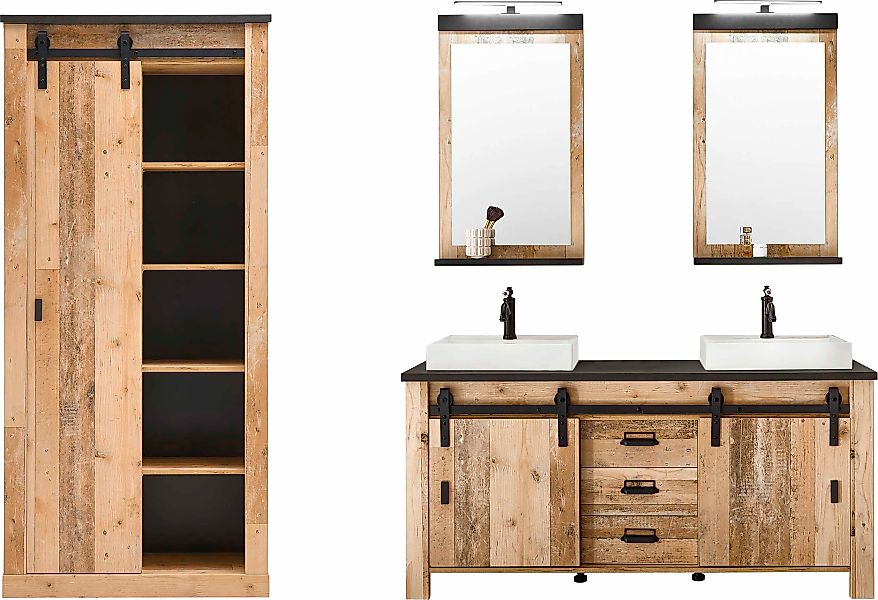 Home affaire Badmöbel-Set "SHERWOOD, Bad im modernen Design, 4-teiliges Bad günstig online kaufen