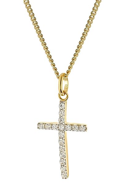 Glizz Panzerkette Kreuz-Anhänger Gold 333 mit günstig online kaufen