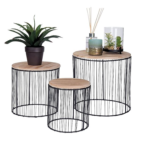 Spetebo Blumenhocker Metall Pflanzenständer 3er Set - 29 / 24 / 19 cm (Inha günstig online kaufen