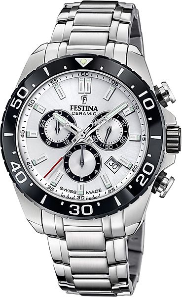 Festina Chronograph Festina Herrenuhr Edelstahl silber, günstig online kaufen