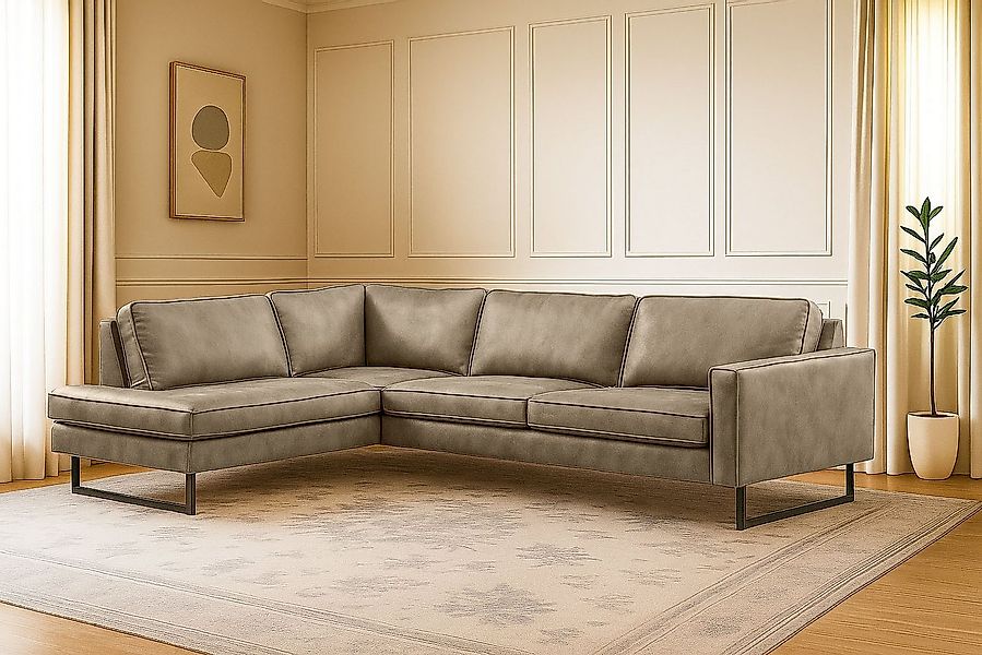 Home affaire Ecksofa Pinto, 290 cm, Cord, Chenille, Lederoptik, Ottomane li günstig online kaufen