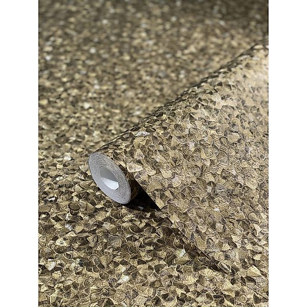 Glööckler Vliestapete Gold, uni, moderne Tapete für Wohnzimmer Schlafzimmer günstig online kaufen