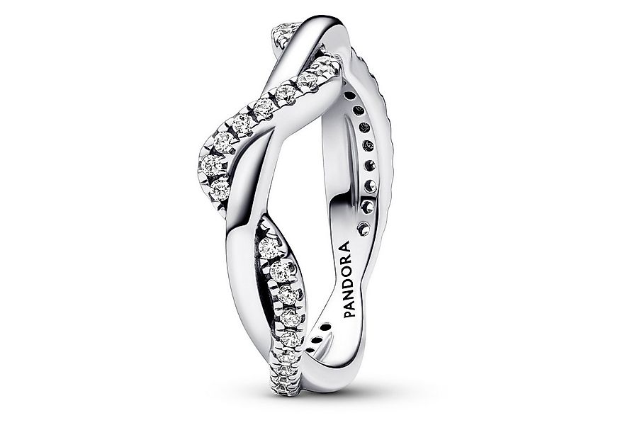 Pandora Silberring Damenring Funkelnde Verschlungene Welle günstig online kaufen