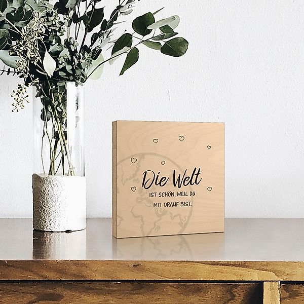 Artland Holzbild "Die Welt", Sprüche & Texte, (1 St.) günstig online kaufen