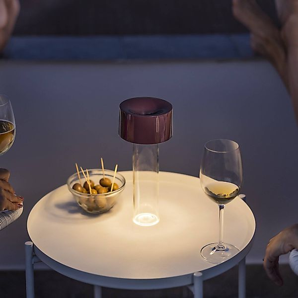 Foscarini LED-Akku-Tischleuchte Fleur, burgunderrot günstig online kaufen