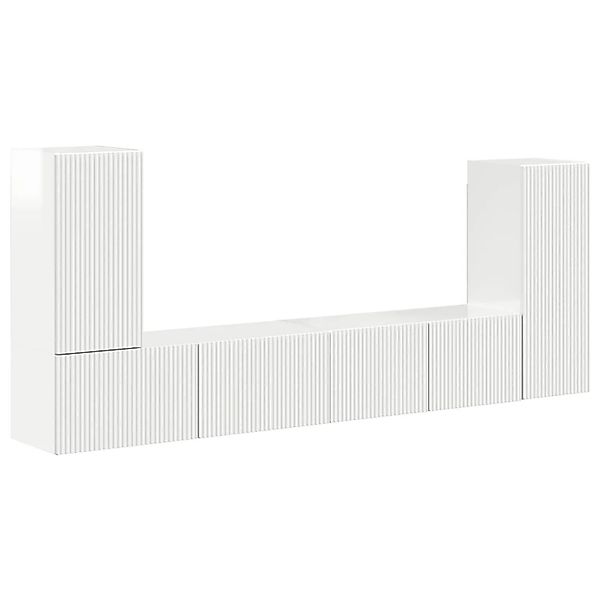 vidaXL TV-Schrankset 4 Stk Hochglanz Weiß Holzwerkstoff 3409118 günstig online kaufen