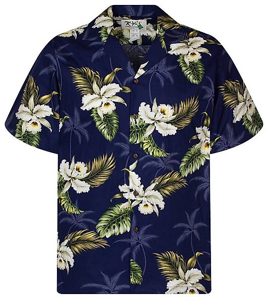 KY's Hawaiihemd Enzian Original Hawaiihemd mit 100% Kokosnuss-Knöpfen günstig online kaufen
