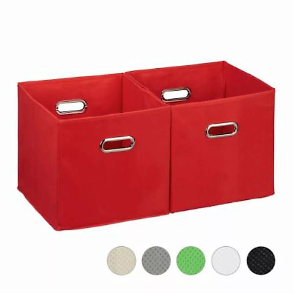 relaxdays 2 x Aufbewahrungsbox Stoff rot günstig online kaufen