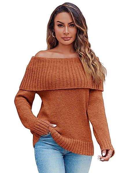 Imily Bela Sweater Damen Oversize Pullover mit schulterfreiem Schnitt (Pack günstig online kaufen
