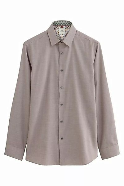 Next Langarmhemd Slim Fit Hemd mit Struktur + Sportmanschetten (1-tlg) günstig online kaufen