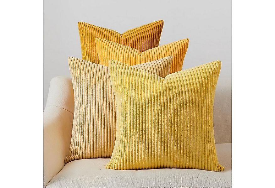 Topfinel Kissenbezüge 4er Set Kordsamt, flauschig Farbverlauf, Gestreift, k günstig online kaufen