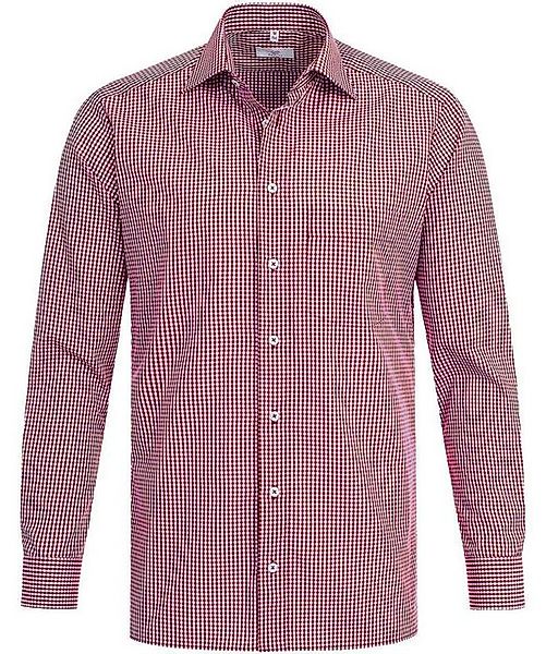 GREIFF Langarmhemd Greiff Corporate Hemd BASIC Herren OEKO TEX® Rot kariert günstig online kaufen