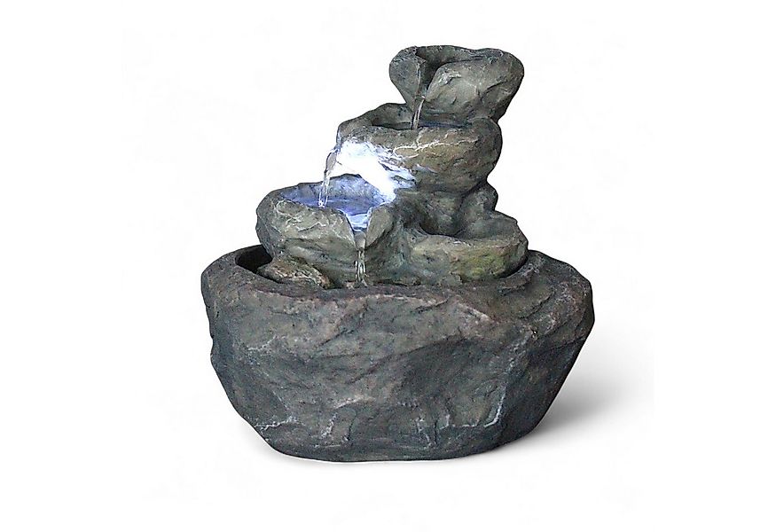 Arnusa Zimmerbrunnen Tischbrunnen Fels-Optik Wasserfall mit LED Beleuchtung günstig online kaufen