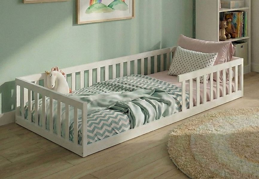 Kids Collective Kinderbett Bodenbett Bett mit Rausfallschutz & Lattenrost M günstig online kaufen