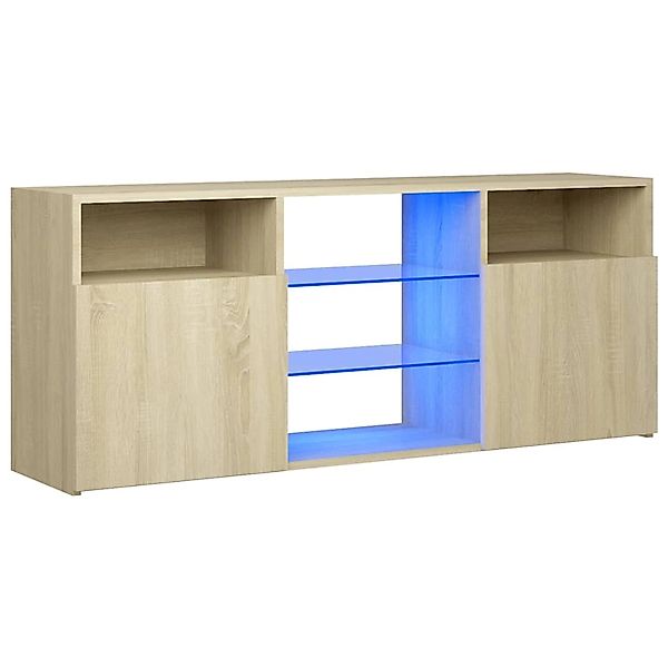Tv-schrank Mit Led-leuchten Sonoma-eiche 120x30x50 Cm günstig online kaufen
