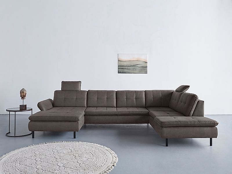 Home affaire Wohnlandschaft "Birkholm U-Form" Armlehnverstellung, auch in E günstig online kaufen