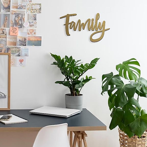 Namofactur 3D-Wandtattoo Wanddeko Schriftzug "Family" Wandbild günstig online kaufen