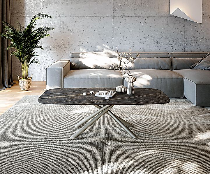 Couchtisch Edge Boot 140x80 cm Keramik Laminam® Noir Desir Braun Sarity Met günstig online kaufen