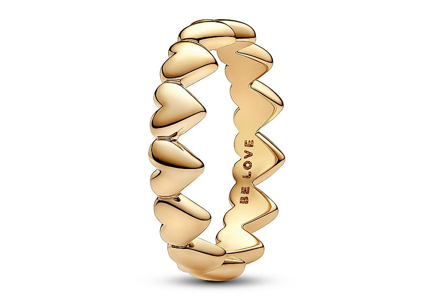 Pandora Fingerring Damenring Reihe aus Herzen Goldfarben günstig online kaufen