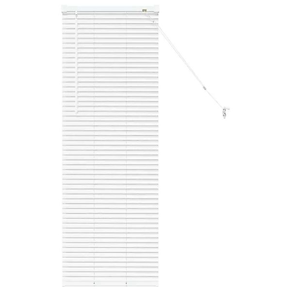 vidaXL Balkenjalousien mit Vorhängen Weiß 130 x 40 cm Aluminium 42005960 günstig online kaufen