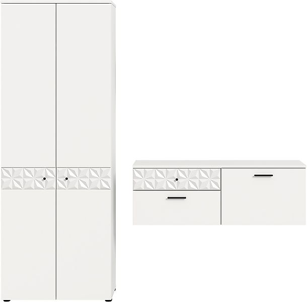 Home affaire Garderoben-Set "VICENZA, 2-tlg., mit foraler Ornamentabsetzung günstig online kaufen