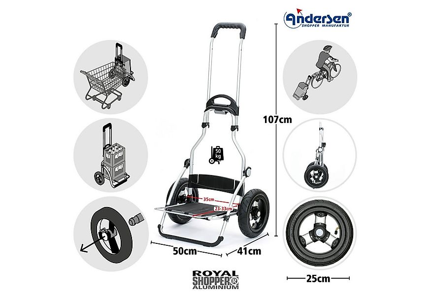 Andersen Einkaufstrolley Royal Shopper Hydro 2.1 schwarz, Thermofach 8 Lite günstig online kaufen