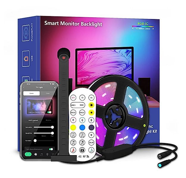 Jibenhome LED Stripe RGB TV Hintergrundbeleuchtung mit Kamera für 55-75 Zol günstig online kaufen