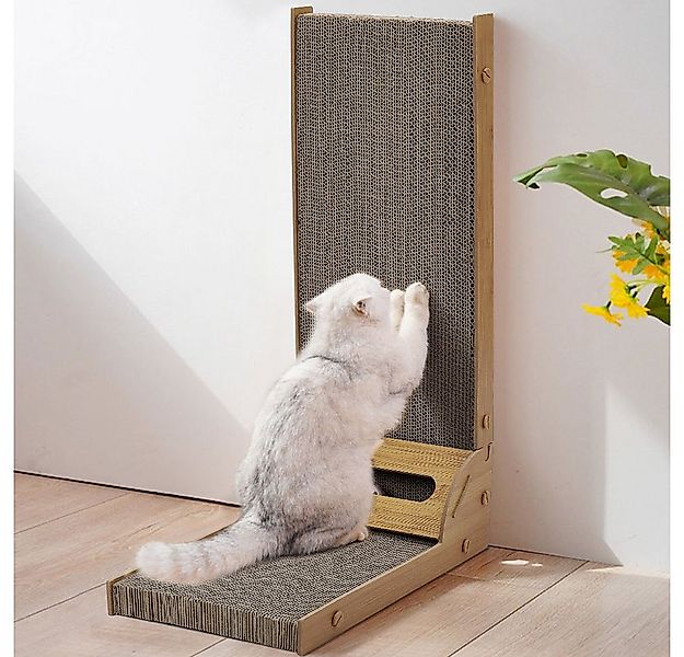 LIVINGANDHOME Kratzbaum L-förmiger Kratzbaum aus Wellpappe mit Spielball un günstig online kaufen