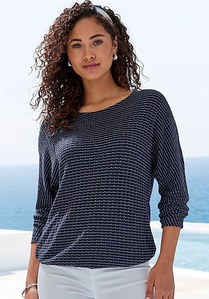 Vivance Langarmshirt "aus strukturierter Strickqualität" mit Gummizug im Bu günstig online kaufen