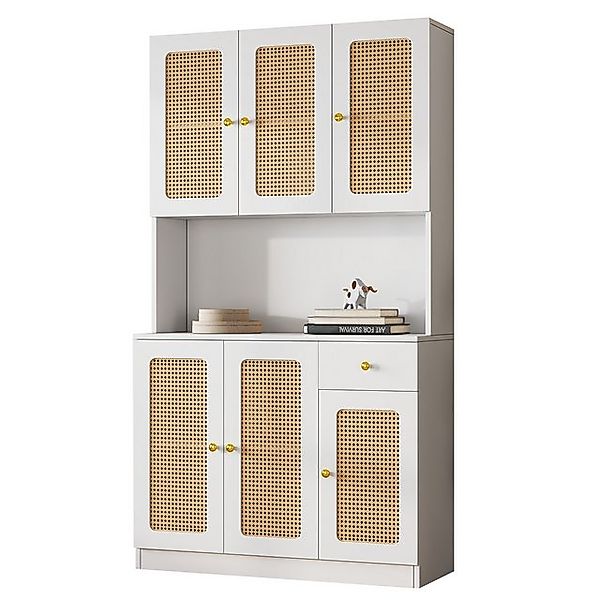 OKWISH Hochschrank Rattan-Highboard,Eingangsschrank (mit 6 Rattantüren und günstig online kaufen