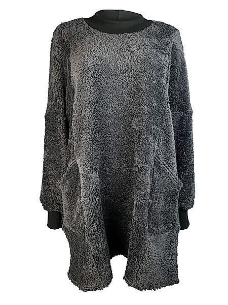 Teddy Pullover Kleid Indigo/schwarz Mit Taschen günstig online kaufen