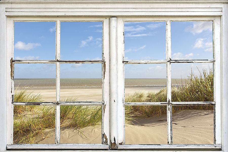 queence Leinwandbild »Sylt«, Düne-Meer-Natur-Fensterblick, (1 St.), Premium günstig online kaufen