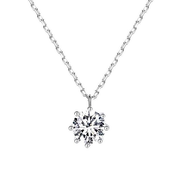 Runde Perlé Kette mit Anhänger zarte minimalistische Kette mit Moissanite A günstig online kaufen