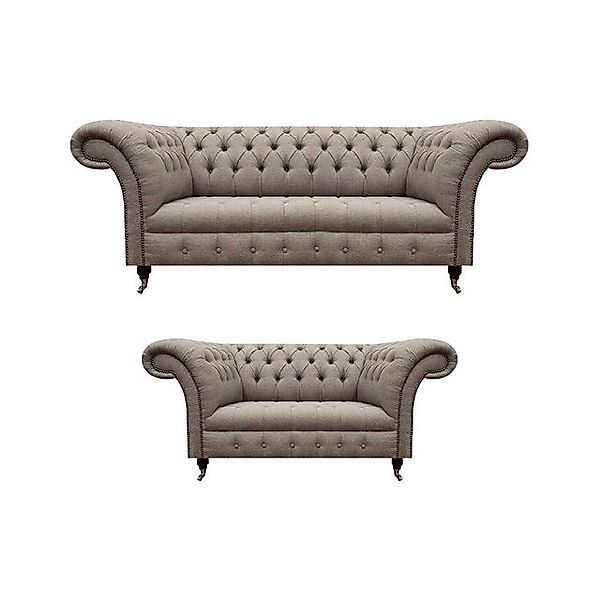 JVmoebel Chesterfield-Sofa Sofa Set Dreisitzer mit Zweisitzer Sofas Designe günstig online kaufen