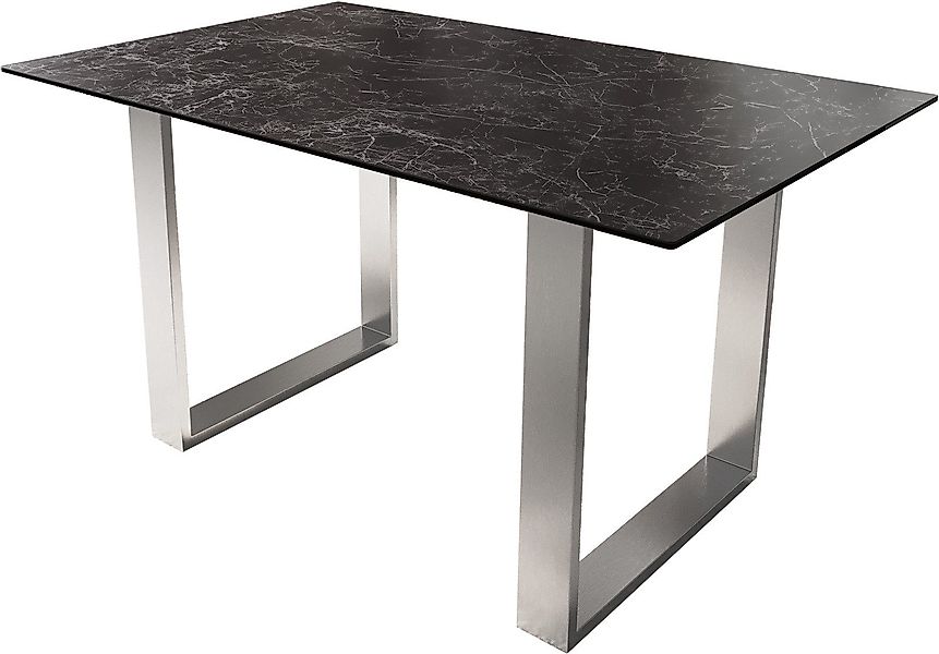 DELIFE Esstisch Edge, Keramik Laminam® Nero günstig online kaufen