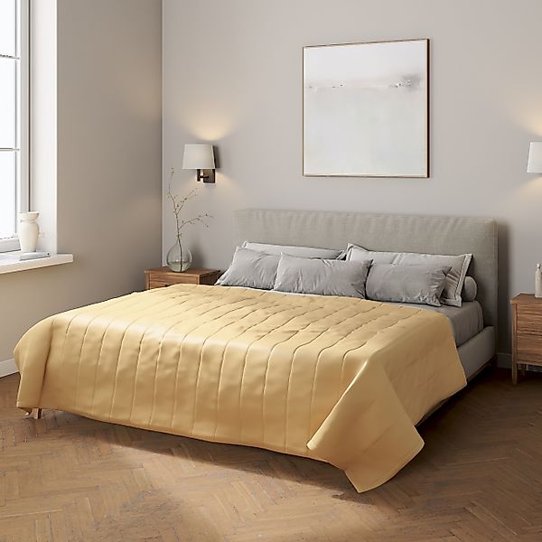 Tagesdecke mit Streifen-Steppung, gold, Damasco (141-75) günstig online kaufen