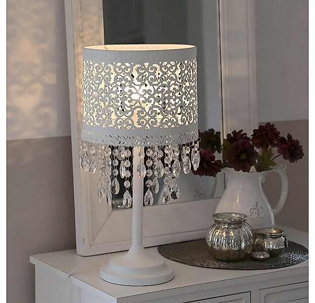 Grafelstein Tischleuchte Tischlampe MARRAKECH weiß Metall mit orientalische günstig online kaufen