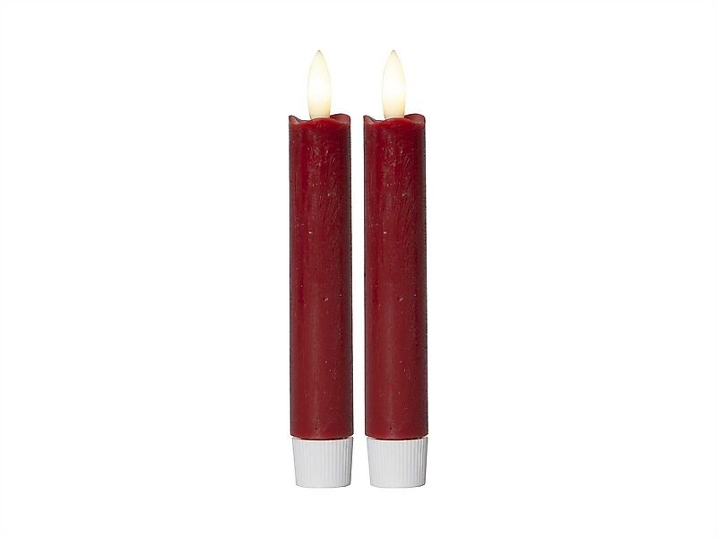 STAR TRADING LED-Kerze Flamme (Set, 2-tlg), 2 LED Stabkerzen rot 3D Flamme günstig online kaufen