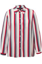 Ulla Popken Hemdbluse Hemdbluse Streifen Hemdkragen günstig online kaufen