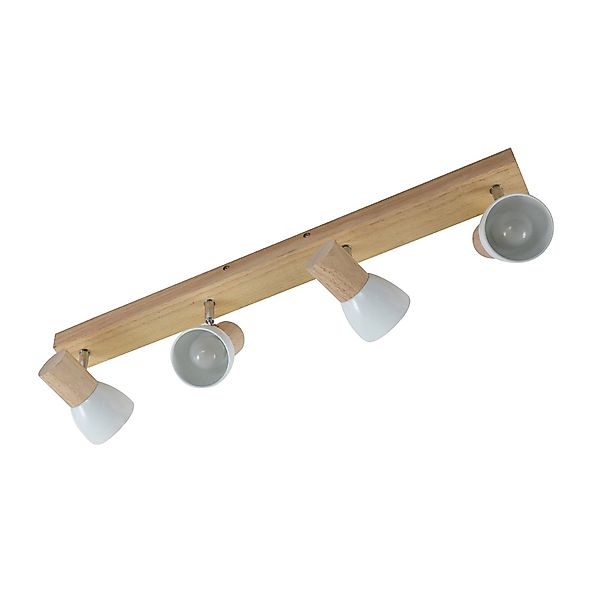 Lindby Deckenleuchte Thorin, 67 cm, 4-flg., weiß, Holz, E14 günstig online kaufen