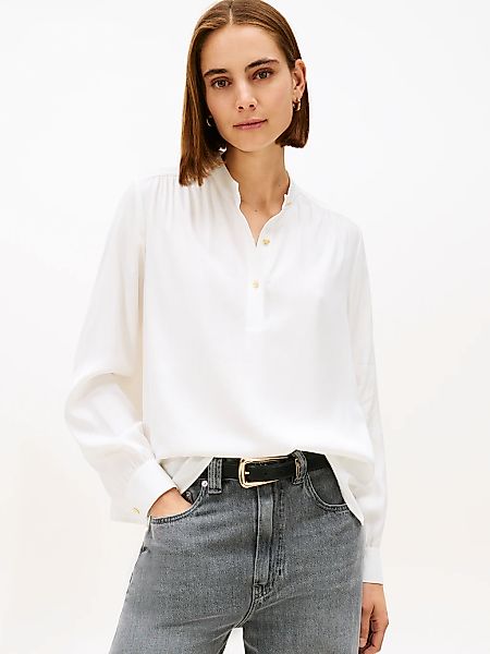 Tommy Hilfiger Langarmbluse "VIS TWILL V-NK BLOUSE" günstig online kaufen