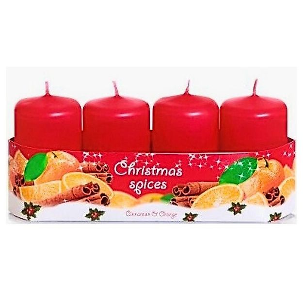Dekohelden24 Stumpenkerze 4er Set Stumpenkerze, Adventskerzen, Adventskranz günstig online kaufen