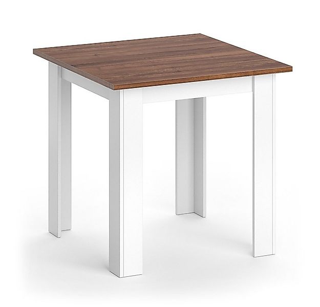 Vicco Esstisch Karlos, Weiß/Nussbaum, 80 x 80 cm (1-St) günstig online kaufen