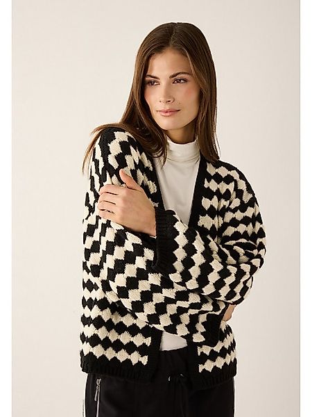 MORE&MORE Strickjacke gestreifte Strickjacke, weite Ärmel günstig online kaufen