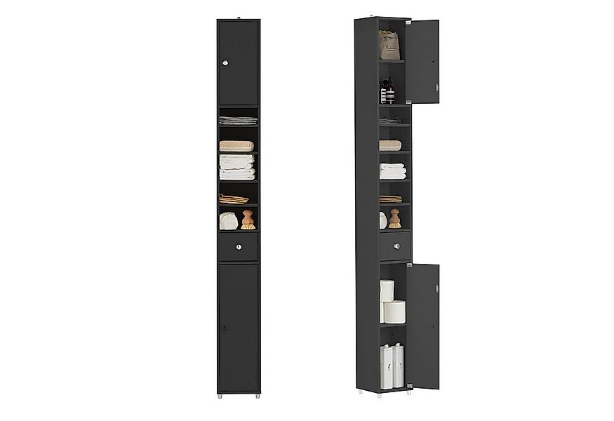 SoBuy Hochschrank BZR34, Badschrank schmal, Badezimmermöbel, Wasserabweisen günstig online kaufen