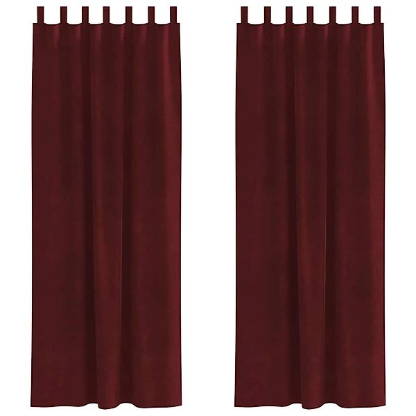 vidaXL Vorhänge 2 Stk Weinrot 140 x 260 cm Samt 4107312 günstig online kaufen