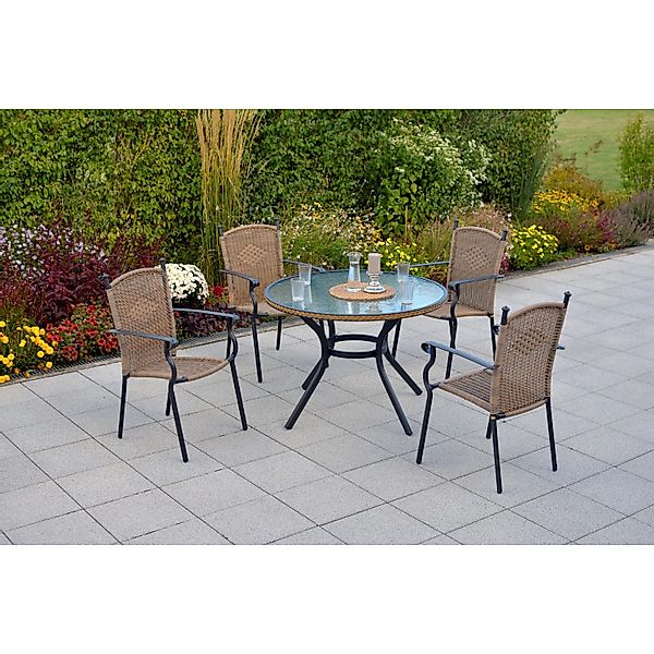 MERXX Garten-Essgruppe ""Roma"" Set, Pulverbeschichtetes Aluminiumgestell, günstig online kaufen