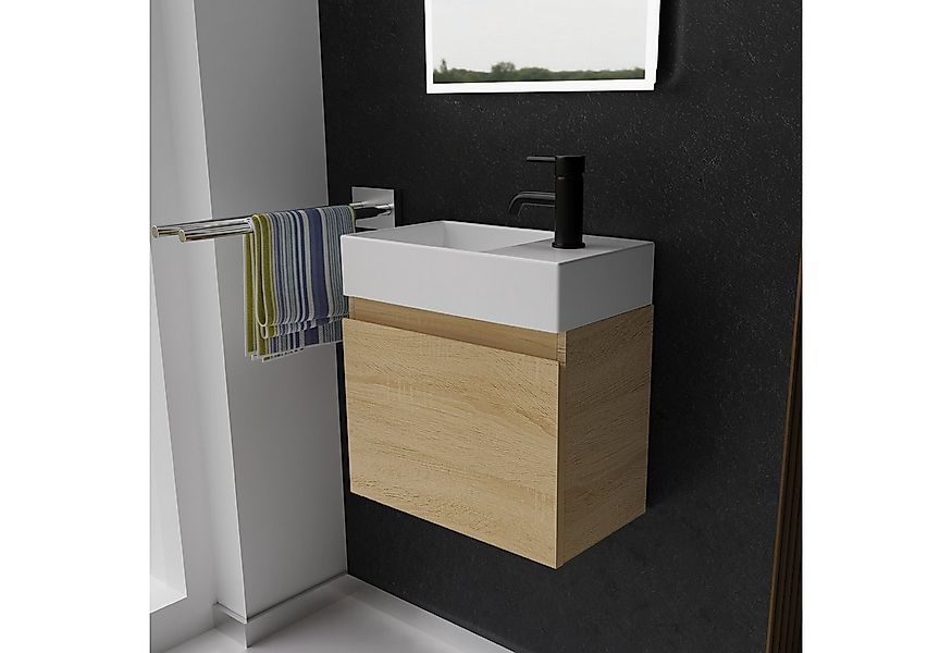 Alpenberger Badmöbel-Set - Waschbecken mit Unterschrank - Badschrank Komple günstig online kaufen