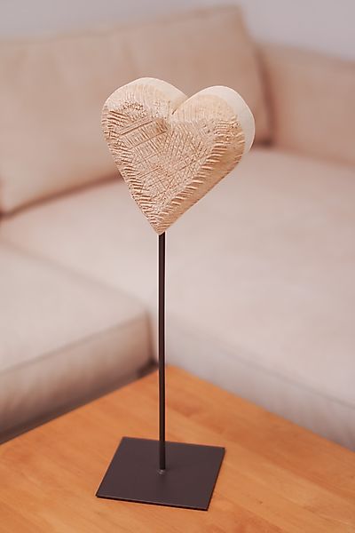Pappelherz natur auf Eisenständer Höhe 130 cm günstig online kaufen